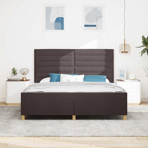 Dunkelbraunes Stoff-Bettgestell 180x200 cm