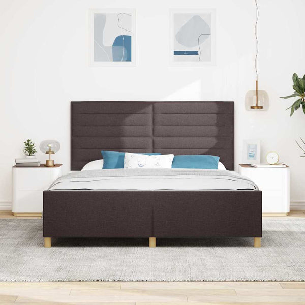 Dunkelbraunes Stoff-Bettgestell 180x200 cm