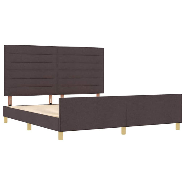 Dunkelbraunes Stoff-Bettgestell 180x200 cm