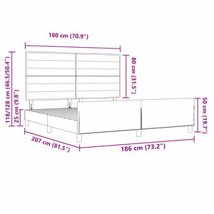 Dunkelbraunes Stoff-Bettgestell 180x200 cm