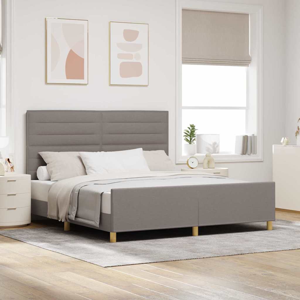 Bettgestell Taupe 180x200 cm Stoffbezug