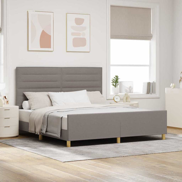Bettgestell Taupe 180x200 cm Stoffbezug