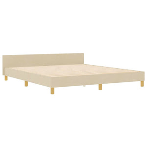 vidaXL Cadre de lit avec tête de lit Crème 180 x 200 cm Tissu