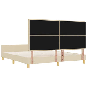 vidaXL Cadre de lit avec tête de lit Crème 180 x 200 cm Tissu
