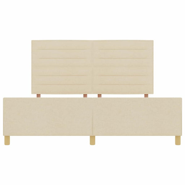 vidaXL Cadre de lit avec tête de lit Crème 180 x 200 cm Tissu