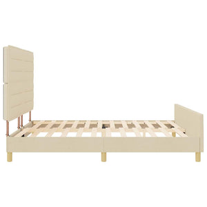 vidaXL Cadre de lit avec tête de lit Crème 180 x 200 cm Tissu