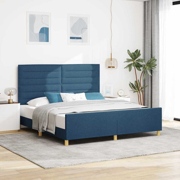 Bettgestell Blau Stoff 180x200 cm