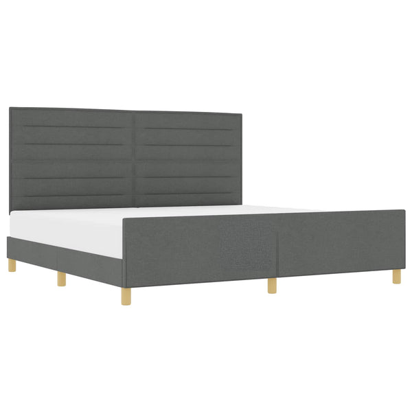 Dunkelgraues Stoff-Bettgestell 200x200 cm