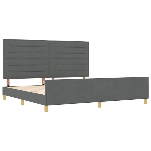 Dunkelgraues Stoff-Bettgestell 200x200 cm