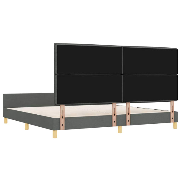 Dunkelgraues Stoff-Bettgestell 200x200 cm