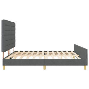 Dunkelgraues Stoff-Bettgestell 200x200 cm