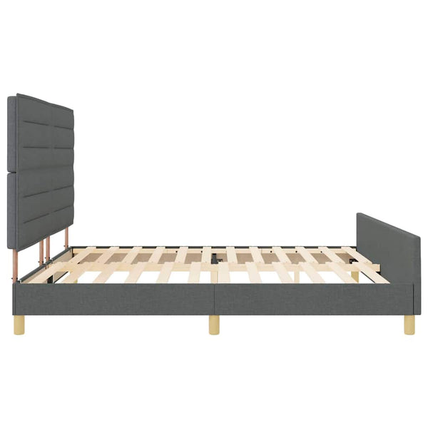 Dunkelgraues Stoff-Bettgestell 200x200 cm