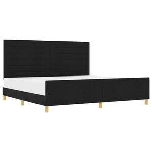 vidaXL Cadre de lit avec tête de lit Noir 200 x 200 cm Tissu