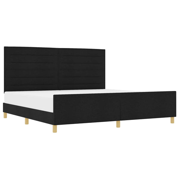 vidaXL Cadre de lit avec tête de lit Noir 200 x 200 cm Tissu