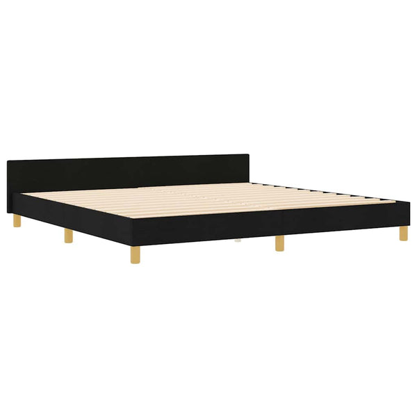 vidaXL Cadre de lit avec tête de lit Noir 200 x 200 cm Tissu