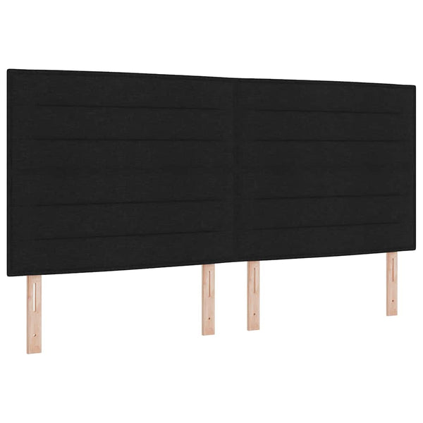 vidaXL Cadre de lit avec tête de lit Noir 200 x 200 cm Tissu