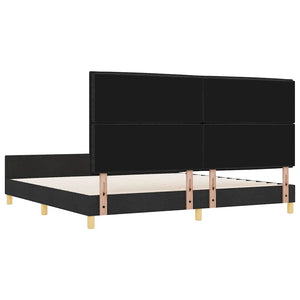 vidaXL Cadre de lit avec tête de lit Noir 200 x 200 cm Tissu