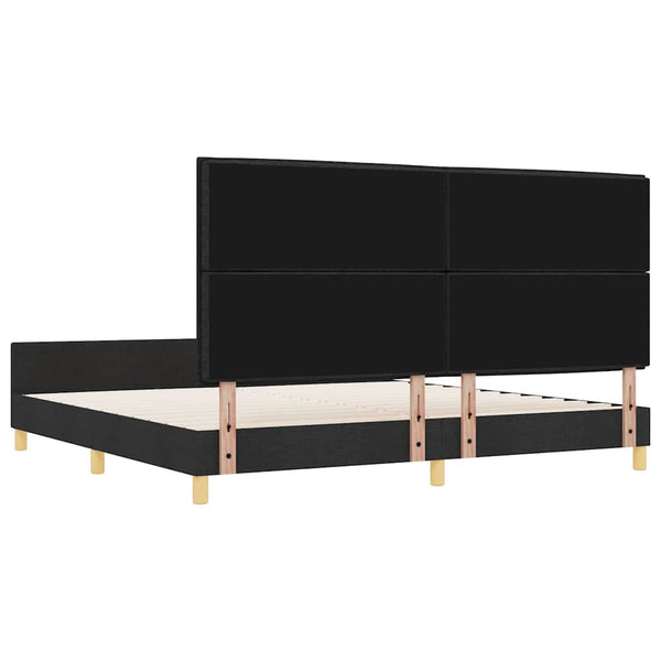 vidaXL Cadre de lit avec tête de lit Noir 200 x 200 cm Tissu