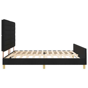vidaXL Cadre de lit avec tête de lit Noir 200 x 200 cm Tissu