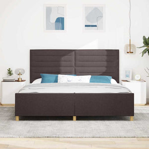 Dunkelbraunes Stoff-Bettgestell mit Kopfteil 200x200 cm