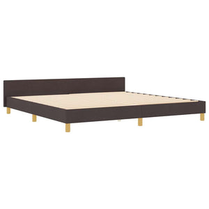 Dunkelbraunes Stoff-Bettgestell mit Kopfteil 200x200 cm