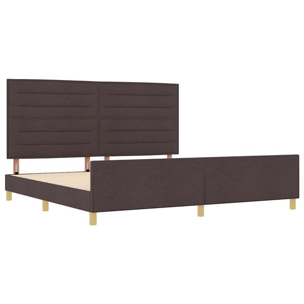 Dunkelbraunes Stoff-Bettgestell mit Kopfteil 200x200 cm