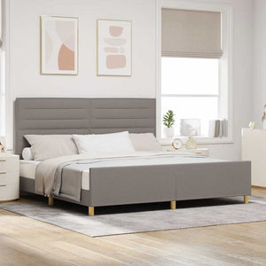 Bettgestell Taupe 200x200 cm Stoffbezug