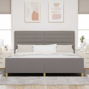 Bettgestell Taupe 200x200 cm Stoffbezug