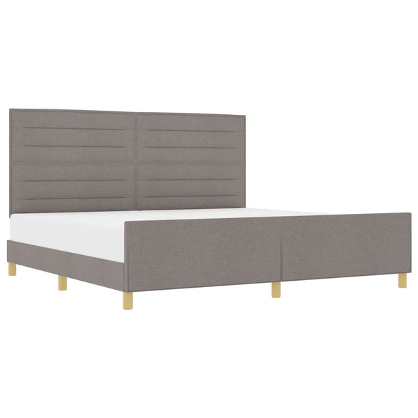 Bettgestell Taupe 200x200 cm Stoffbezug