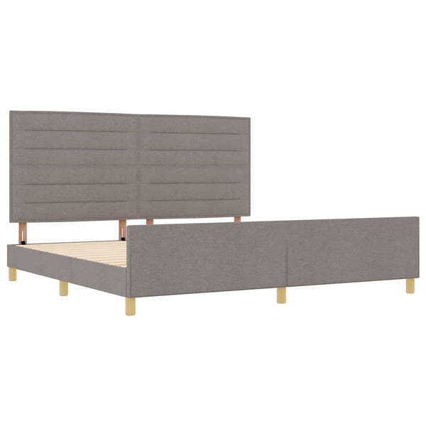 Bettgestell Taupe 200x200 cm Stoffbezug