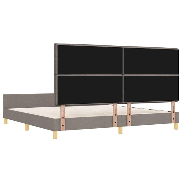 Bettgestell Taupe 200x200 cm Stoffbezug