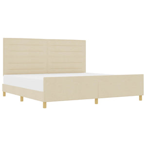 Bettgestell Creme 200x200 cm mit Kopfteil
