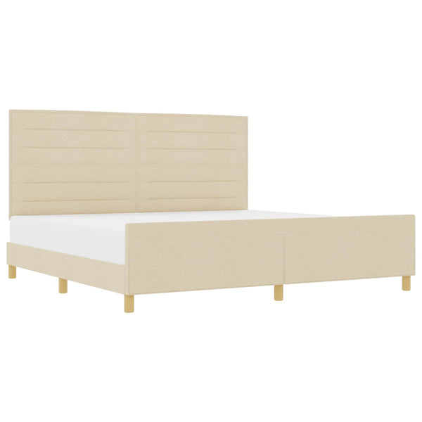Bettgestell Creme 200x200 cm mit Kopfteil
