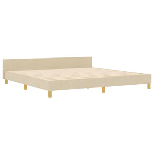 Bettgestell Creme 200x200 cm mit Kopfteil