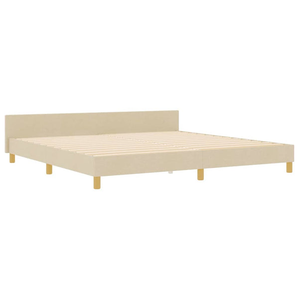 Bettgestell Creme 200x200 cm mit Kopfteil