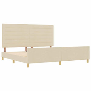 Bettgestell Creme 200x200 cm mit Kopfteil