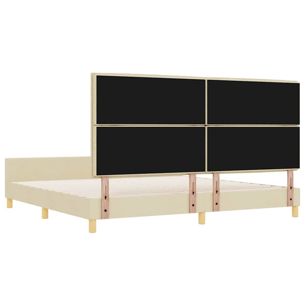 Bettgestell Creme 200x200 cm mit Kopfteil
