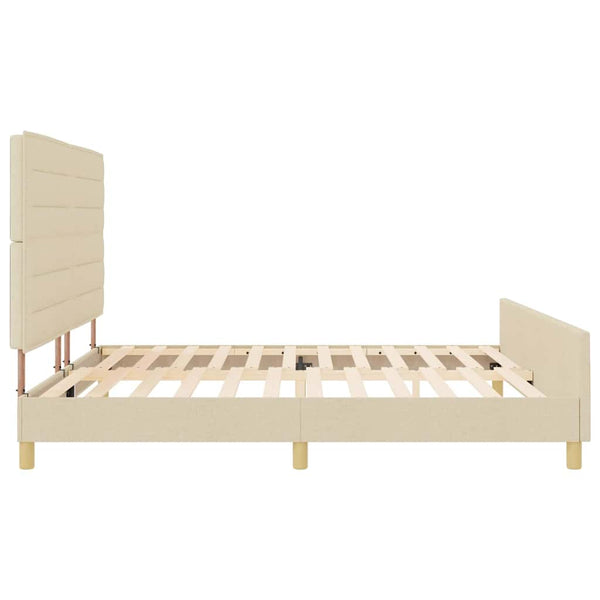Bettgestell Creme 200x200 cm mit Kopfteil