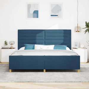 Blaues Bettgestell mit Kopfteil 200x200 cm