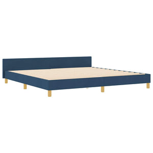 Blaues Bettgestell mit Kopfteil 200x200 cm