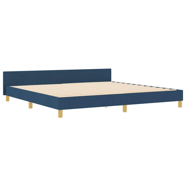 Blaues Bettgestell mit Kopfteil 200x200 cm