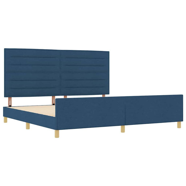 Blaues Bettgestell mit Kopfteil 200x200 cm