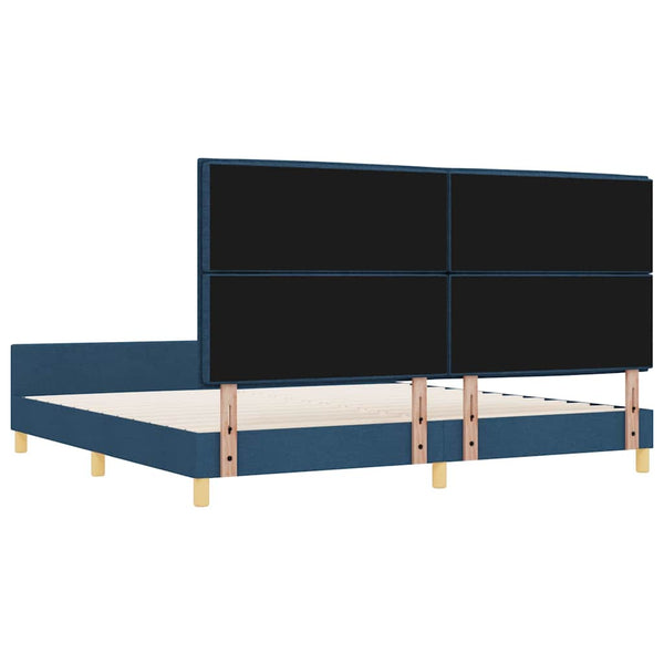 Blaues Bettgestell mit Kopfteil 200x200 cm