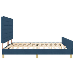 Blaues Bettgestell mit Kopfteil 200x200 cm