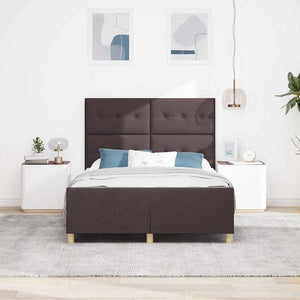 vidaXL Cadre de lit avec tête de lit Marron foncé 160 x 200 cm Tissu
