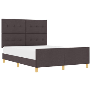 vidaXL Cadre de lit avec tête de lit Marron foncé 160 x 200 cm Tissu