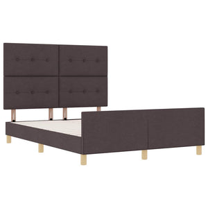 vidaXL Cadre de lit avec tête de lit Marron foncé 160 x 200 cm Tissu