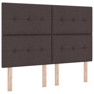 vidaXL Cadre de lit avec tête de lit Marron foncé 160 x 200 cm Tissu