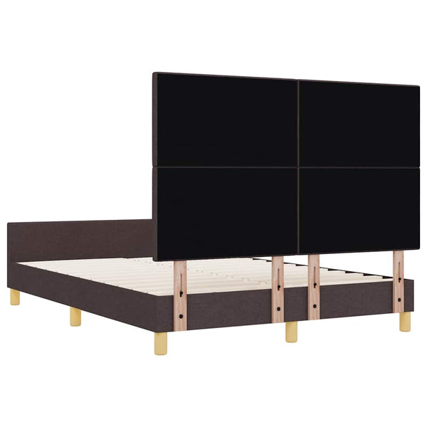 vidaXL Cadre de lit avec tête de lit Marron foncé 160 x 200 cm Tissu
