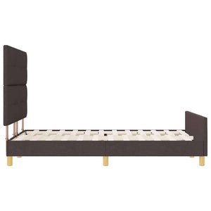 vidaXL Cadre de lit avec tête de lit Marron foncé 160 x 200 cm Tissu